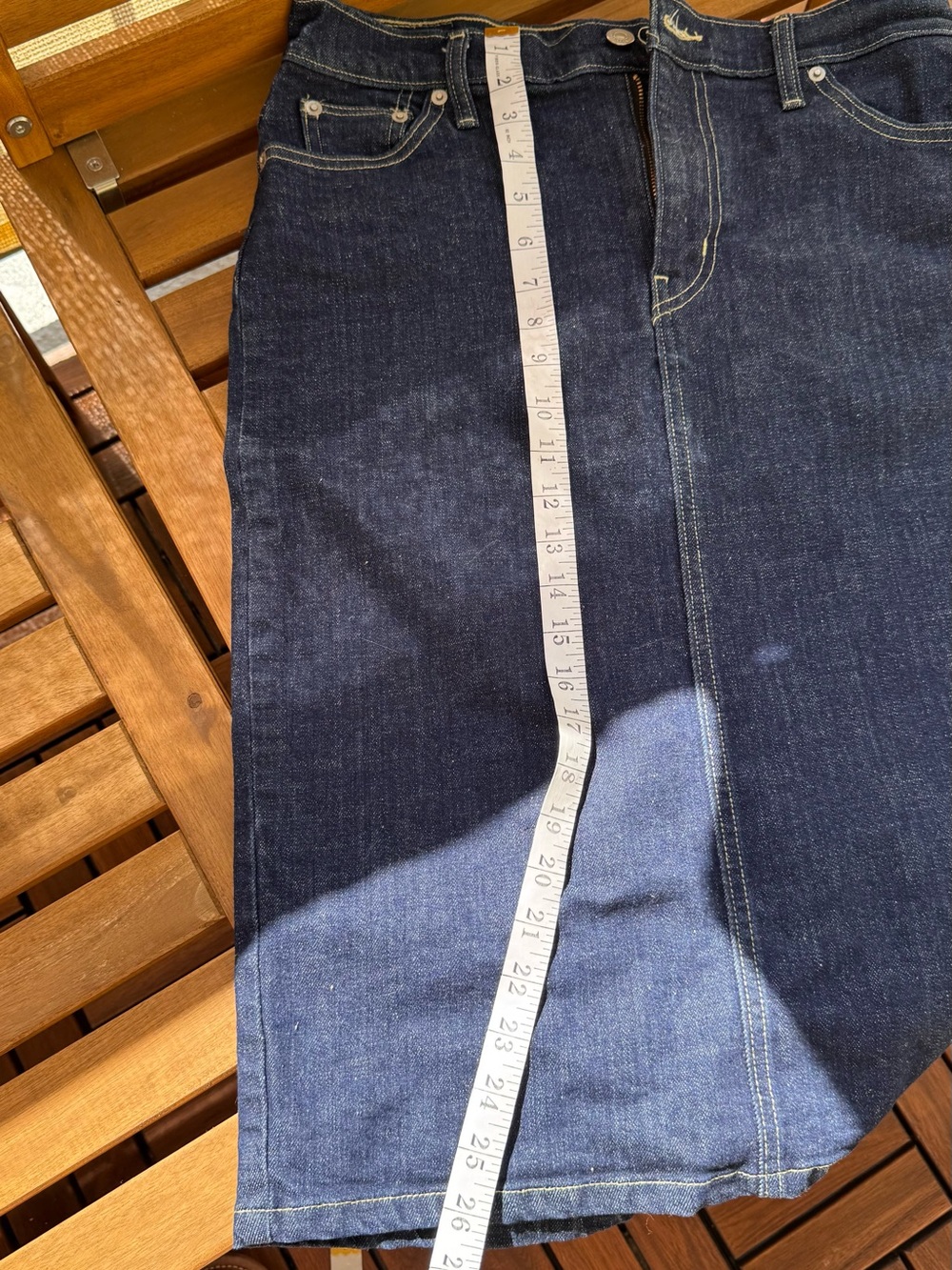 Levi's Dark Indigo Denim Pencil Skirt - Picture 12 of 12